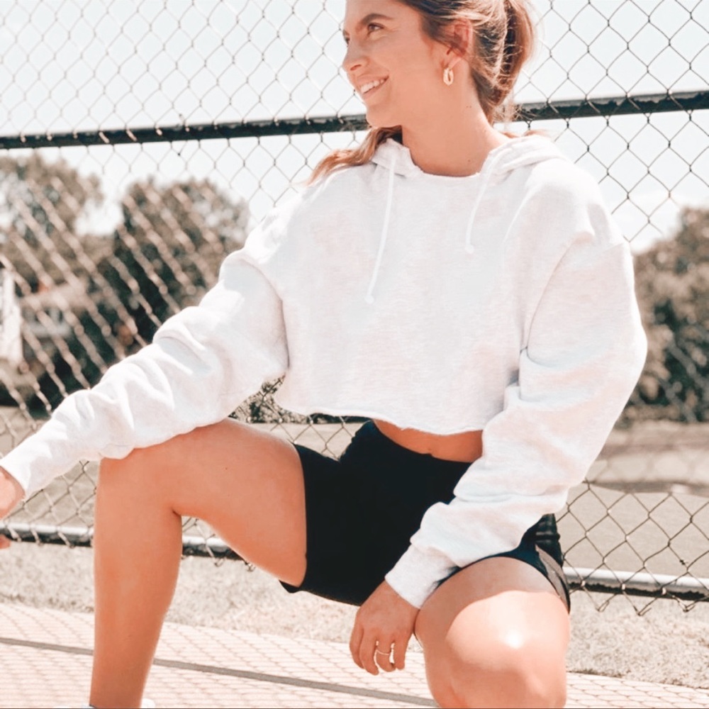 JOAH BROWN Sweatshirt | Joah Brown Raw Edge Cropped Hoodie